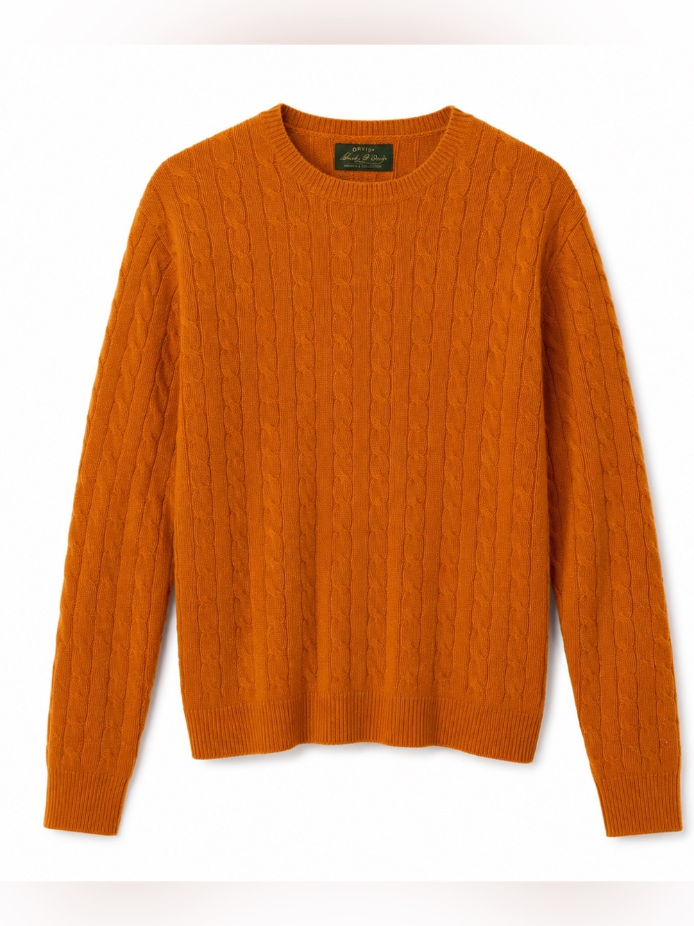 Orvis 100% cashmere cable knit sweater size Large